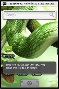 SMS Receiver service example