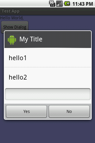 CustomAlert without any custom Layout in android.