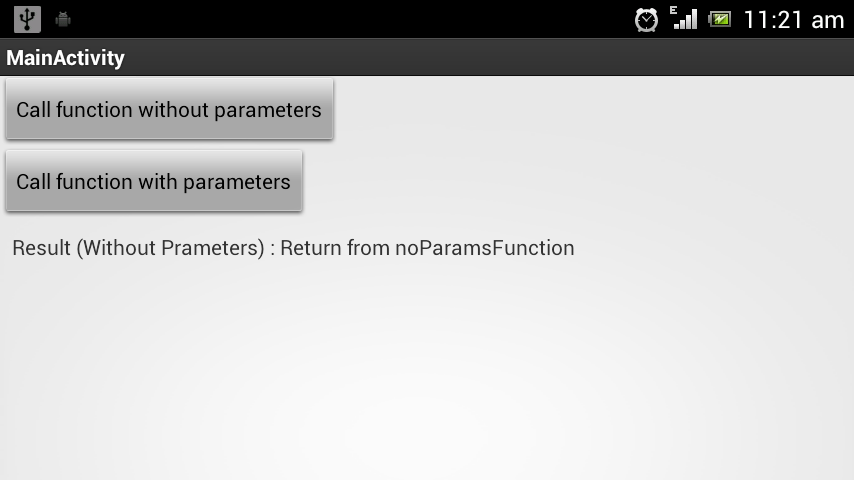 How to call a function using a String in Android and also pass parameters  along with it.