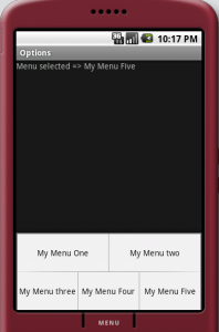 Options Menu in ANDROID